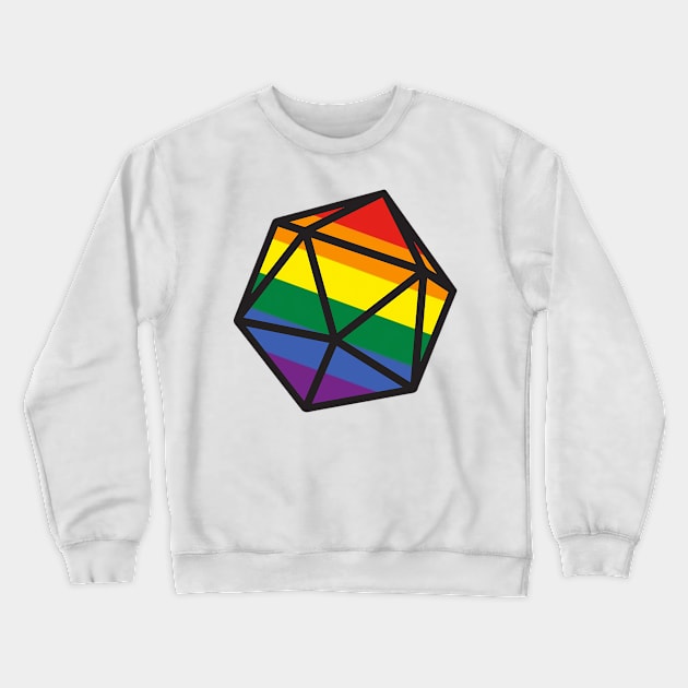 Rainbow d20 Crewneck Sweatshirt by Button Witch